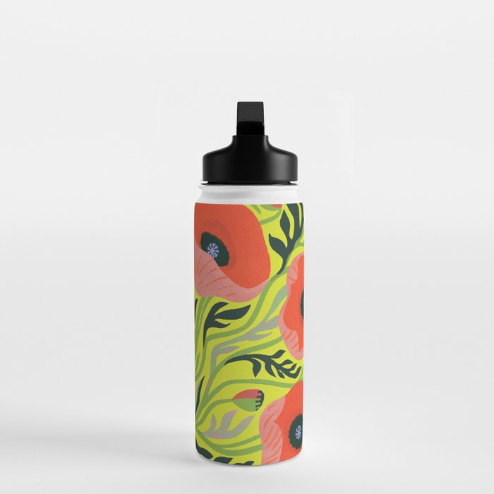Flower Market Poppies Water Bottle Gallery Image 3