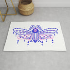 Death's Head Hawkmoth - Indigo & Pink Palette Rug Gallery Image 1