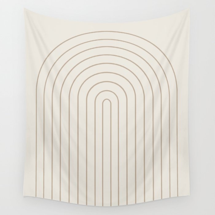Minimal Arch XI Natural Neutral Modern Geometric Lines Wall Tapestry Gallery Image 4