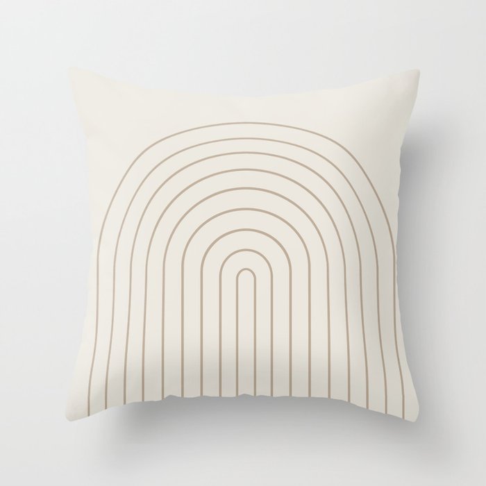 Minimal Arch XI Natural Neutral Modern Geometric Lines Throw Pillow Gallery Image 1
