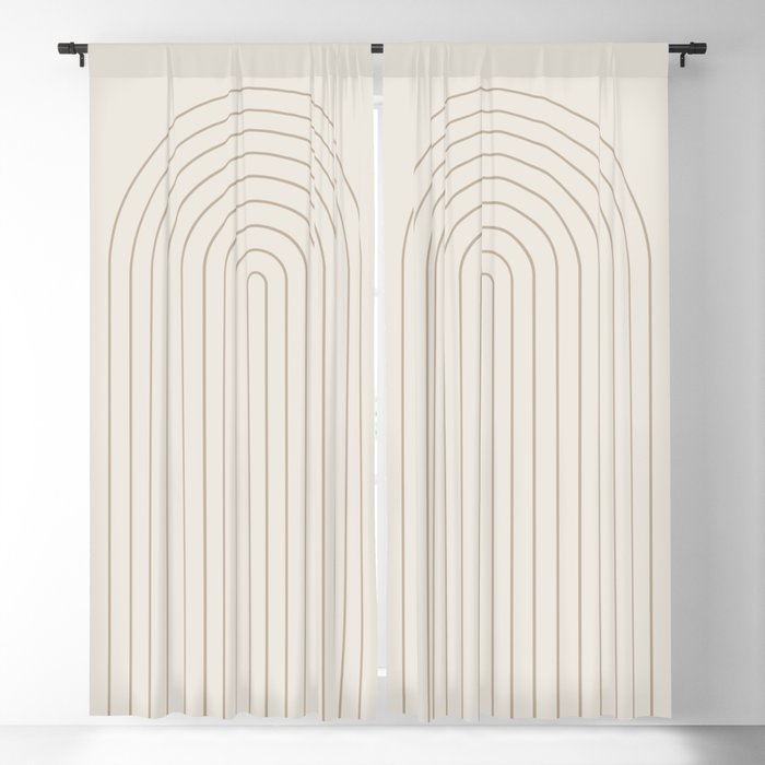 Minimal Arch XI Natural Neutral Modern Geometric Lines Window Curtain Gallery Image 5