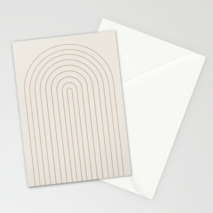 Minimal Arch XI Natural Neutral Modern Geometric Lines Stationery Card Gallery Image 2
