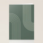 Geometric Lines in Sage Green 5 (Rainbow Abstraction) Stationery Card Gallery Image 2