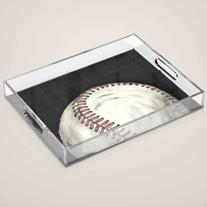 Vintage Baseball Art Acrylic Tray Gallery Image 1