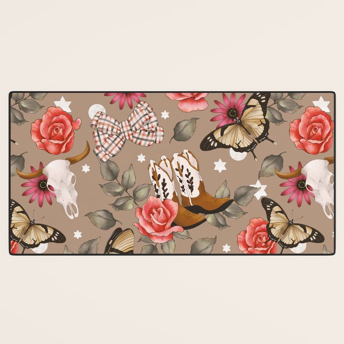 Cowboy Spirit Blooms Desk Mat Gallery Image 3