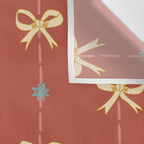 Cute Hair Bows & Stars in Burnt Red & Yellow Wall Tapestry Gallery Image 3