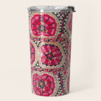 Large Medallion Suzani Bokhara Uzbek Embroidery Print Travel Mug Gallery Image 2