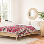 Large Medallion Suzani Bokhara Uzbek Embroidery Print Duvet Cover Gallery Image 2
