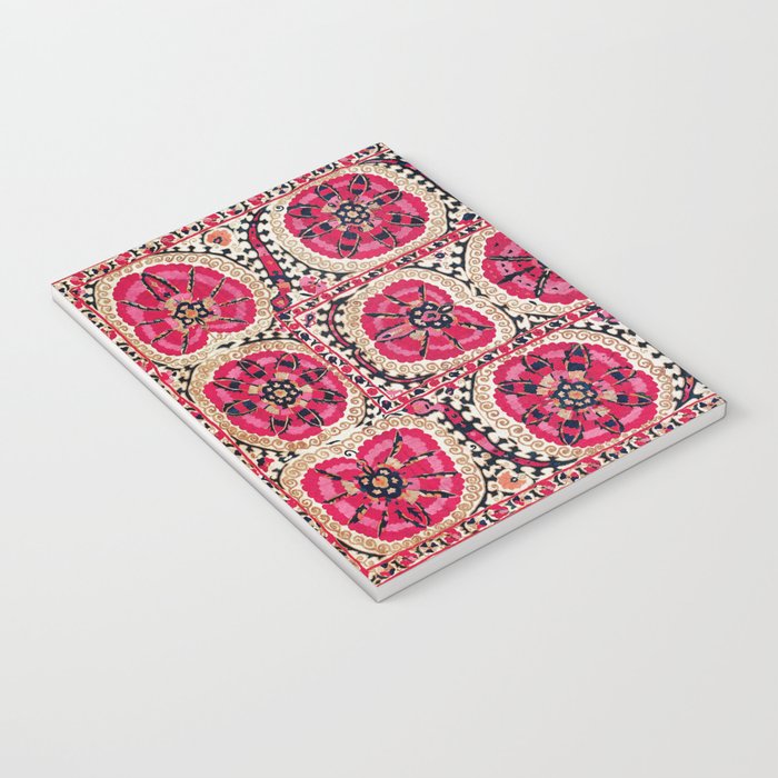 Large Medallion Suzani Bokhara Uzbek Embroidery Print Notebook Gallery Image 3