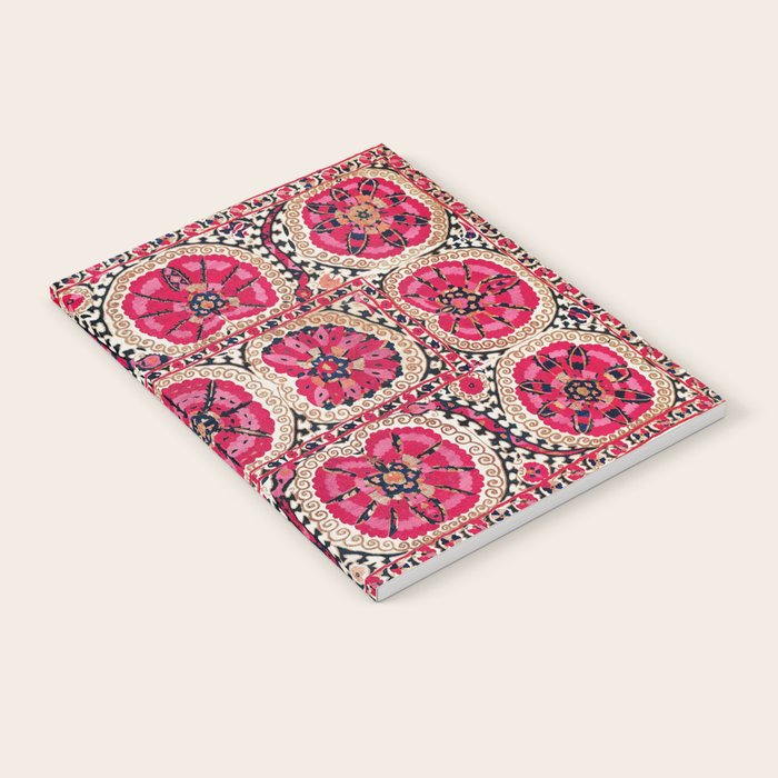 Large Medallion Suzani Bokhara Uzbek Embroidery Print Notebook Gallery Image 2