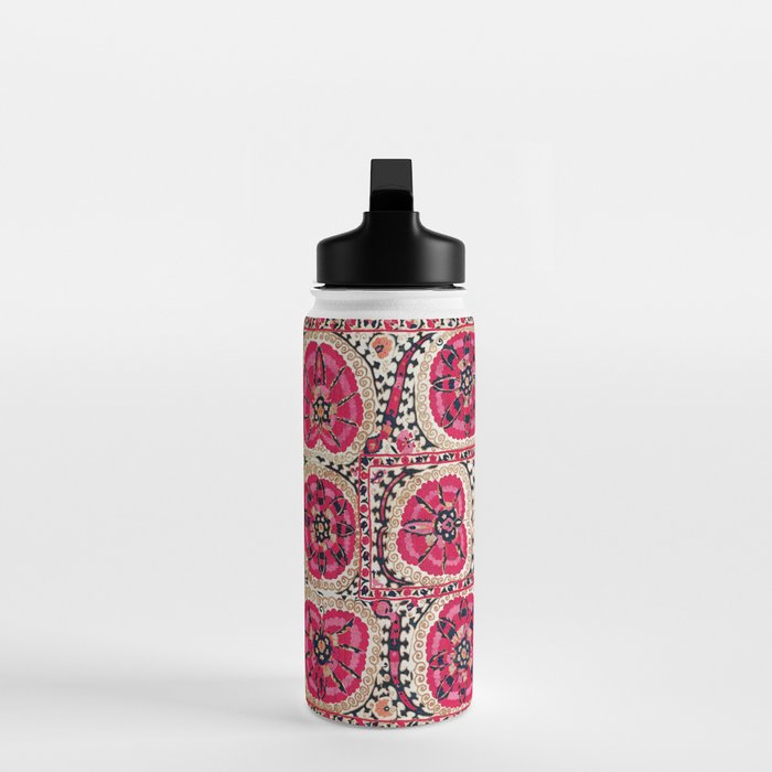 Large Medallion Suzani Bokhara Uzbek Embroidery Print Water Bottle Gallery Image 3