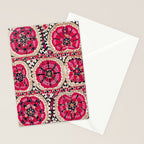 Large Medallion Suzani Bokhara Uzbek Embroidery Print Stationery Card Gallery Image 2