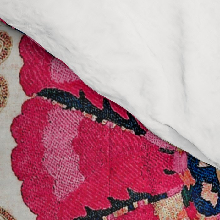 Large Medallion Suzani Bokhara Uzbek Embroidery Print Comforter Gallery Image 4