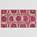 Large Medallion Suzani Bokhara Uzbek Embroidery Print Desk Mat Gallery Image 3