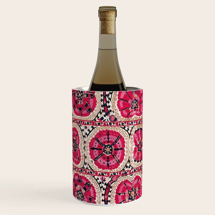Large Medallion Suzani Bokhara Uzbek Embroidery Print Wine Chiller Gallery Image 1