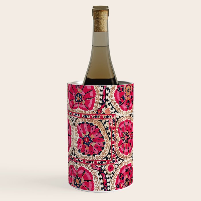 Large Medallion Suzani Bokhara Uzbek Embroidery Print Wine Chiller Gallery Image 3