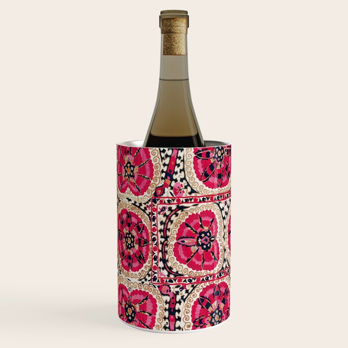 Large Medallion Suzani Bokhara Uzbek Embroidery Print Wine Chiller Gallery Image 2