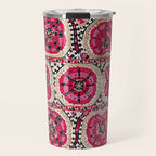 Large Medallion Suzani Bokhara Uzbek Embroidery Print Travel Mug Gallery Image 1