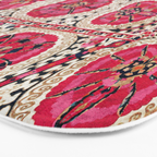 Large Medallion Suzani Bokhara Uzbek Embroidery Print Bath Mat Gallery Image 3