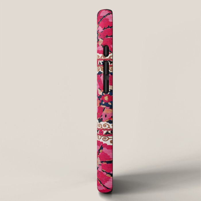 Large Medallion Suzani Bokhara Uzbek Embroidery Print iPhone Case Gallery Image 2
