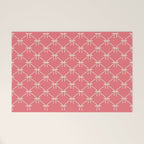 Bows & Ribbons Pattern LII Coral Pink Welcome Mat Gallery Image 1
