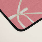 Bows & Ribbons Pattern LII Coral Pink Desk Mat Gallery Image 4