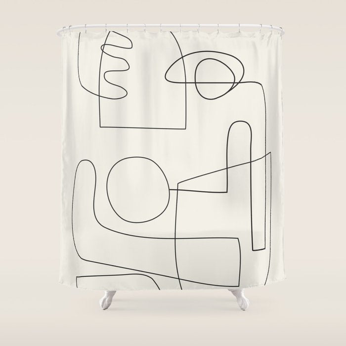 Minimal Abstract Shapes 02 Shower Curtain Gallery Image 1
