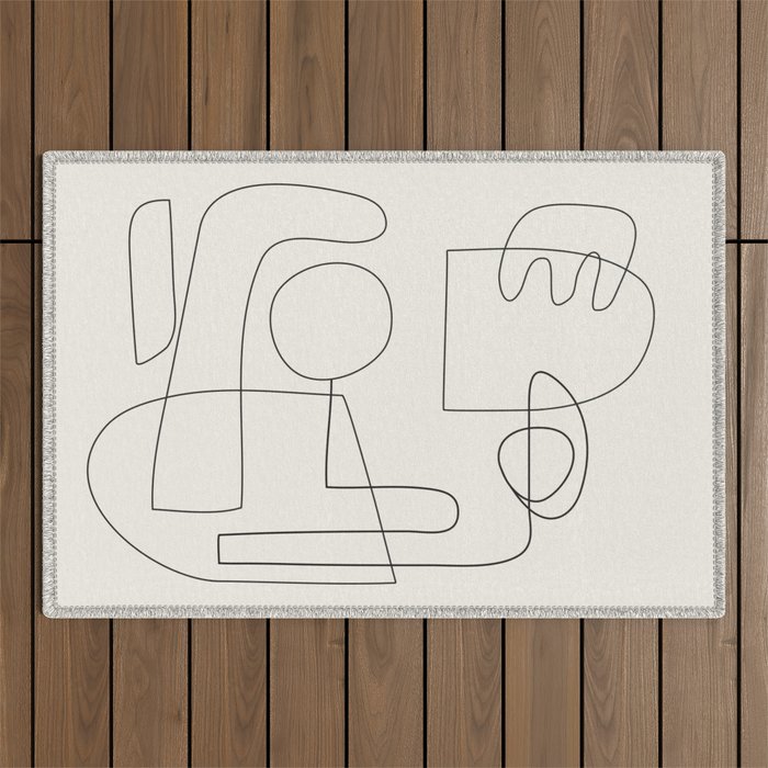 Minimal Abstract Shapes 02 Outdoor Rug Gallery Image 1