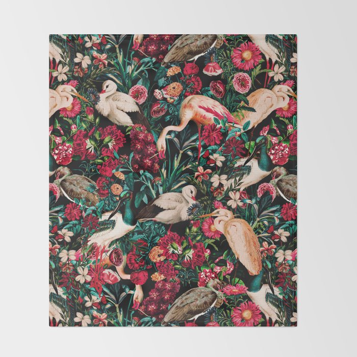 Long Leggend Birds II Throw Blanket Gallery Image 2