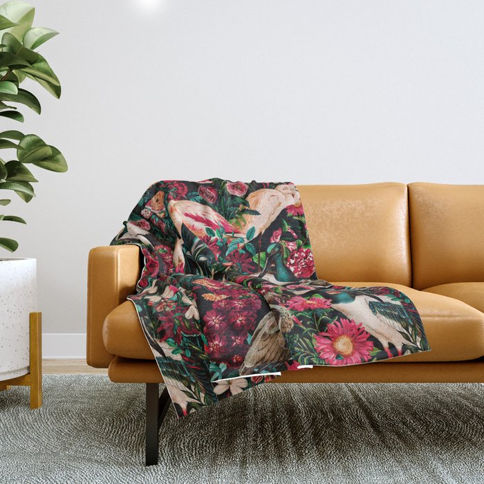 Long Leggend Birds II Throw Blanket Gallery Image 1