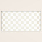 Pale Neutral Beige and White Framed Check Pattern Desk Mat Gallery Image 3