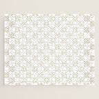 Pale Neutral Beige and White Framed Check Pattern Jigsaw Puzzle Gallery Image 1