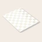 Pale Neutral Beige and White Framed Check Pattern Notebook Gallery Image 2