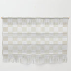 Pale Neutral Beige and White Framed Check Pattern Wall Hanging Gallery Image 1