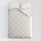 Pale Neutral Beige and White Framed Check Pattern Comforter Gallery Image 6
