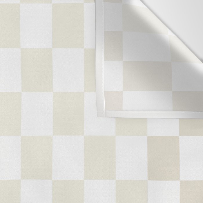 Pale Neutral Beige and White Framed Check Pattern Wall Tapestry Gallery Image 3