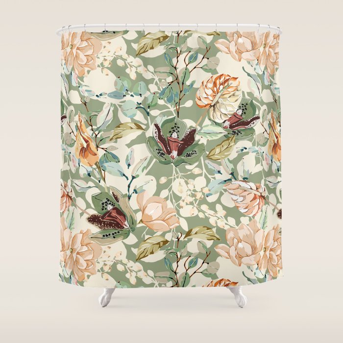 Lush colorful exotic garden B Shower Curtain Gallery Image 1