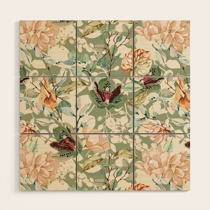 Lush colorful exotic garden B Wood Wall Art Gallery Image 1