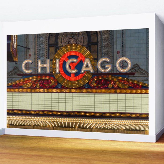 Glowing Chicago Wall Mural Gallery Image 2