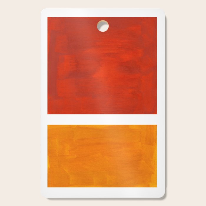 Burnt Orange Yellow Ochre Mid Century Modern Abstract Minimalist Rothko Color Field Squares Cutting Board Gallery Image 1