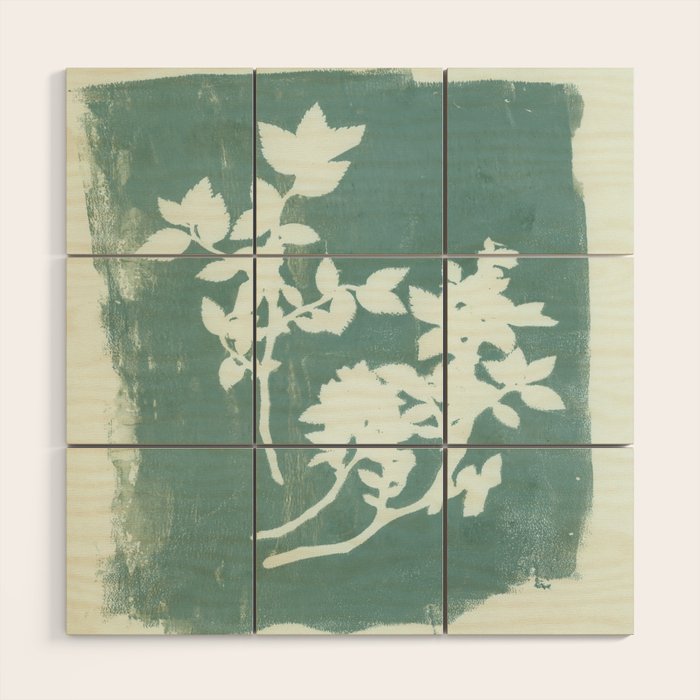 botanical reminiscences 1 aqua Wood Wall Art Gallery Image 1