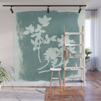 botanical reminiscences 1 aqua Wall Mural Gallery Image 1