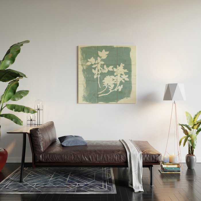botanical reminiscences 1 aqua Wood Wall Art Gallery Image 2