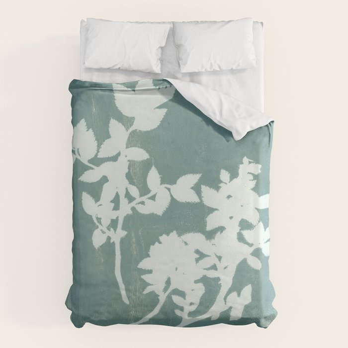 botanical reminiscences 1 aqua Duvet Cover Gallery Image 6