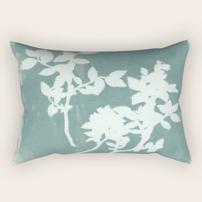 botanical reminiscences 1 aqua Rectangular Pillow Gallery Image 2