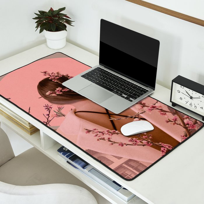 Peach Blossoms of Veria Desk Mat Gallery Image 2