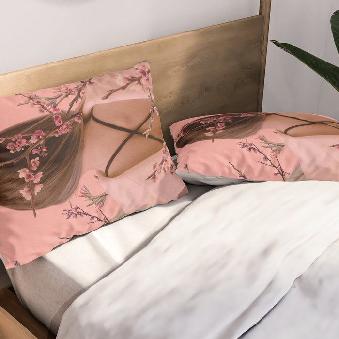 Peach Blossoms of Veria Pillow Sham Gallery Image 2