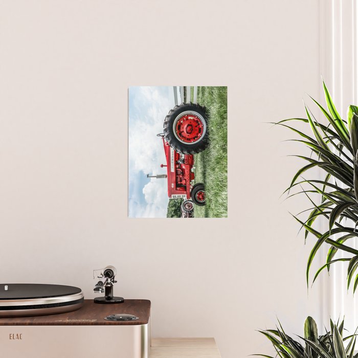 Vintage IH Farmall 450 Side View Red Tractor Poster Gallery Image 2
