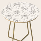 Ribbon Bows and Bunnies in Black and Linen White Side Table Gallery Image 2