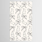 Ribbon Bows and Bunnies in Black and Linen White Tablecloth Gallery Image 2